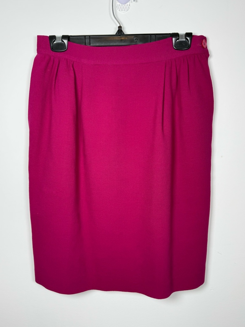 PORTS INTERNATIONAL | Vintage 80s 90s Fuschia Pink Wool High Waist Pencil Skirt